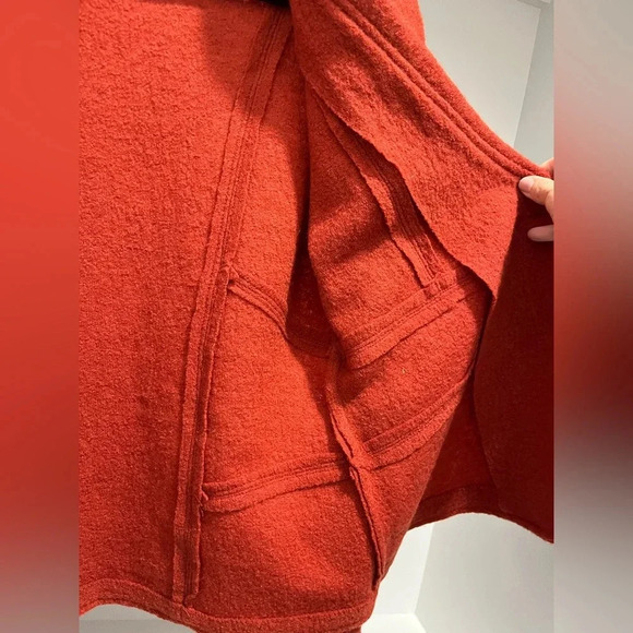 Willi Smith Orange 100% Wool Buttoned unlined blazer with floral appliqué large - Picture 11 of 11